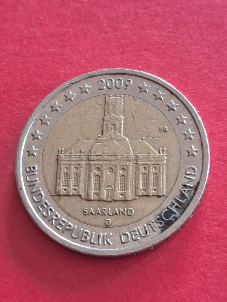 2009 D Allemagne 2 euros Sarre Munich, Envoi, Allemagne, 2 euros, Monnaie en vrac