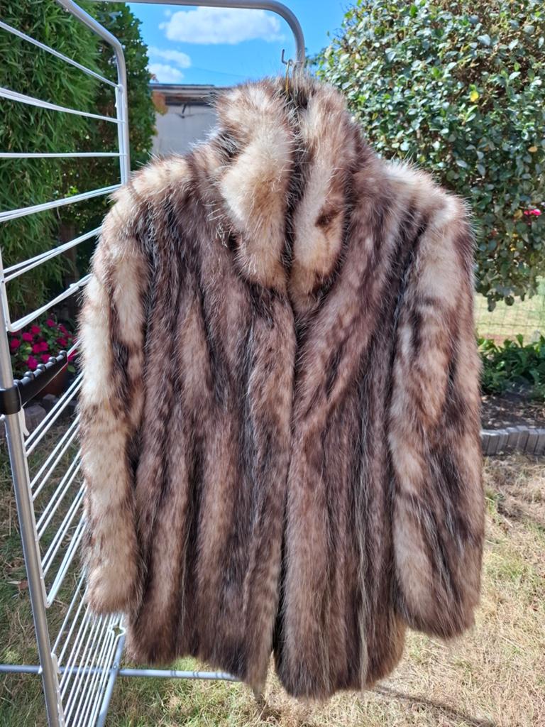 Korte jas Opossum pels, Kleding | Dames, Jassen | Winter, Ophalen, Zo goed als nieuw, Maat 46/48 (XL) of groter, Bruin