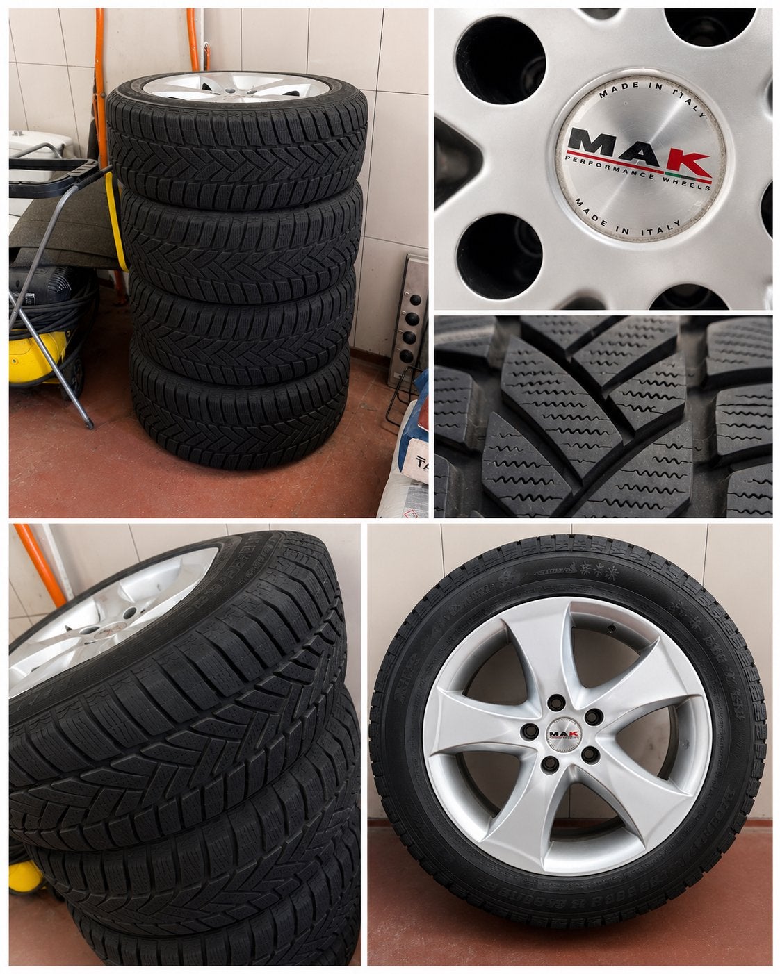 4 MAK x5 x6 velgen met winterbanden, Auto diversen, Wieldoppen, Zo goed als nieuw, Ophalen