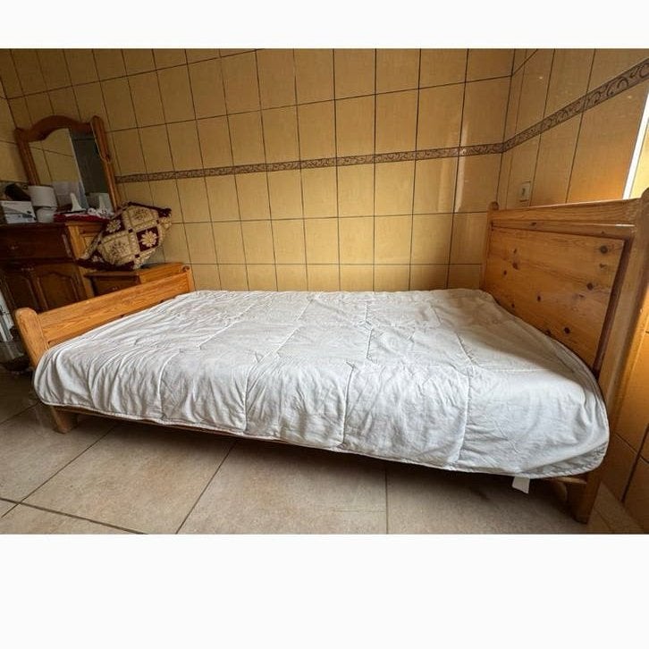Eenpersoonsbed (2 bedden), Ophalen, 90 cm, Eenpersoons, Bruin