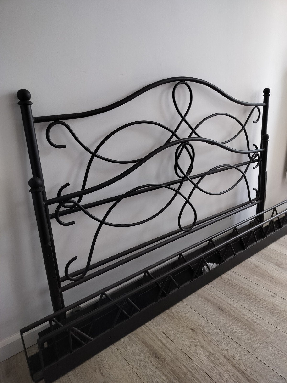 Gietijzeren bed, Ophalen, Gebruikt, Zwart, 140 cm