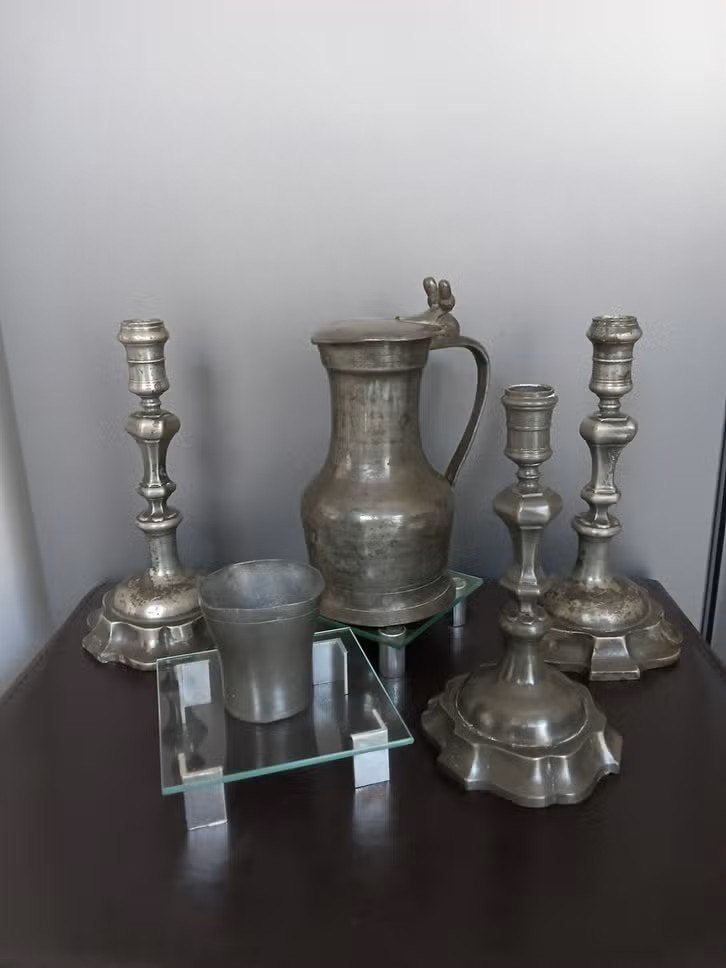 Lot 18e eeuws tin, Antiek en Kunst, Ophalen of Verzenden