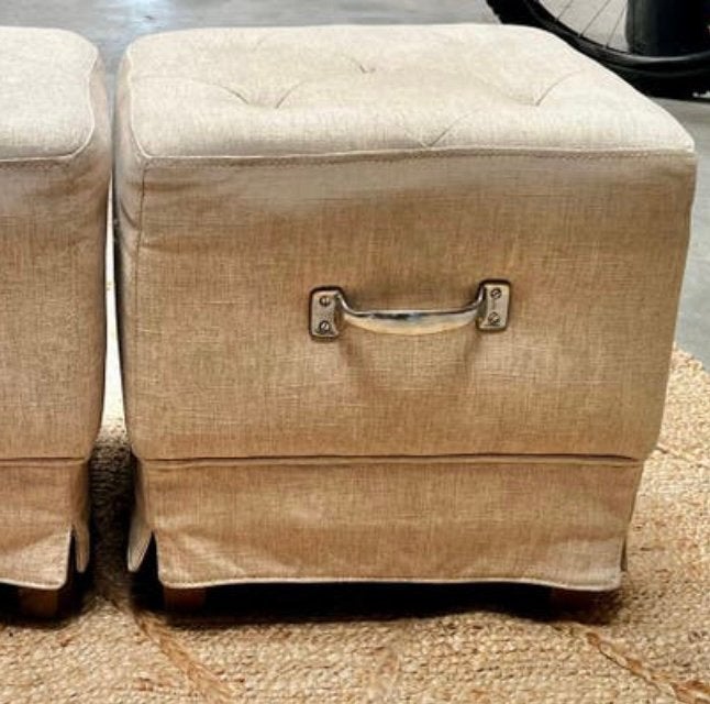 2 poufs et poufs The Club en lin et lin Riviera Maison, Enlèvement, Comme neuf, Carré, Tissus