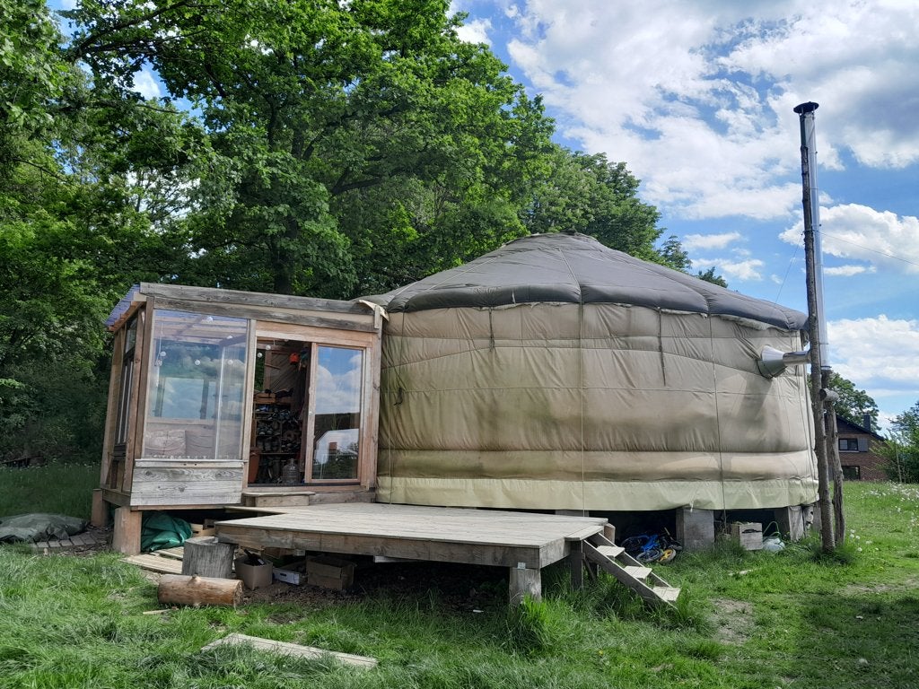 Yourte de 50m2 équipée + terrasse à 26 000 euros, Enlèvement, Utilisé