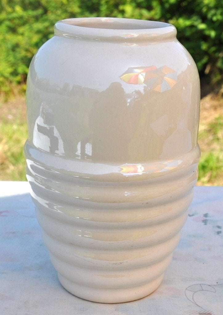 vase en faience blanc art deco, Enlèvement ou Envoi