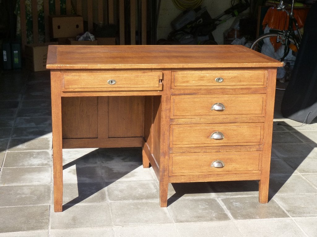 houten bureau, Huis en Inrichting, Ophalen, Overige typen, 120 cm, Vintage