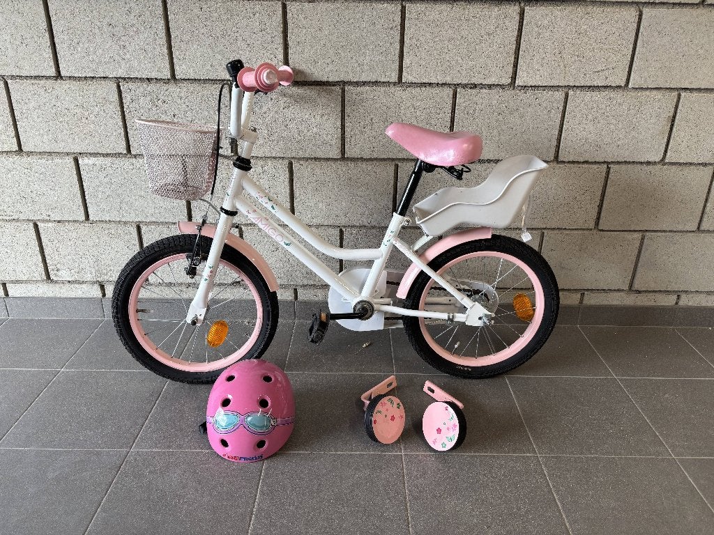 Meisjesfiets 16 inch, Fietsen en Brommers, Ophalen, Terugtraprem, Zijwieltjes, Amigo