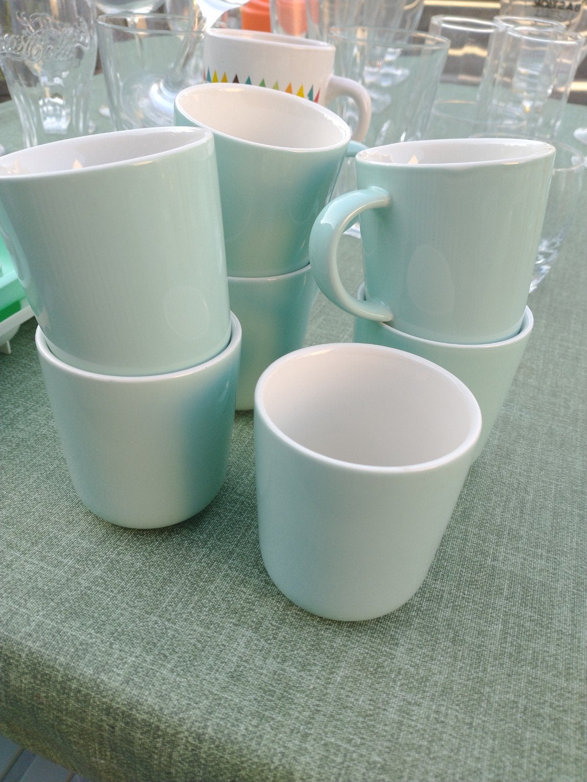 Doppio koffie tassen licht groen, Huis en Inrichting, Ophalen