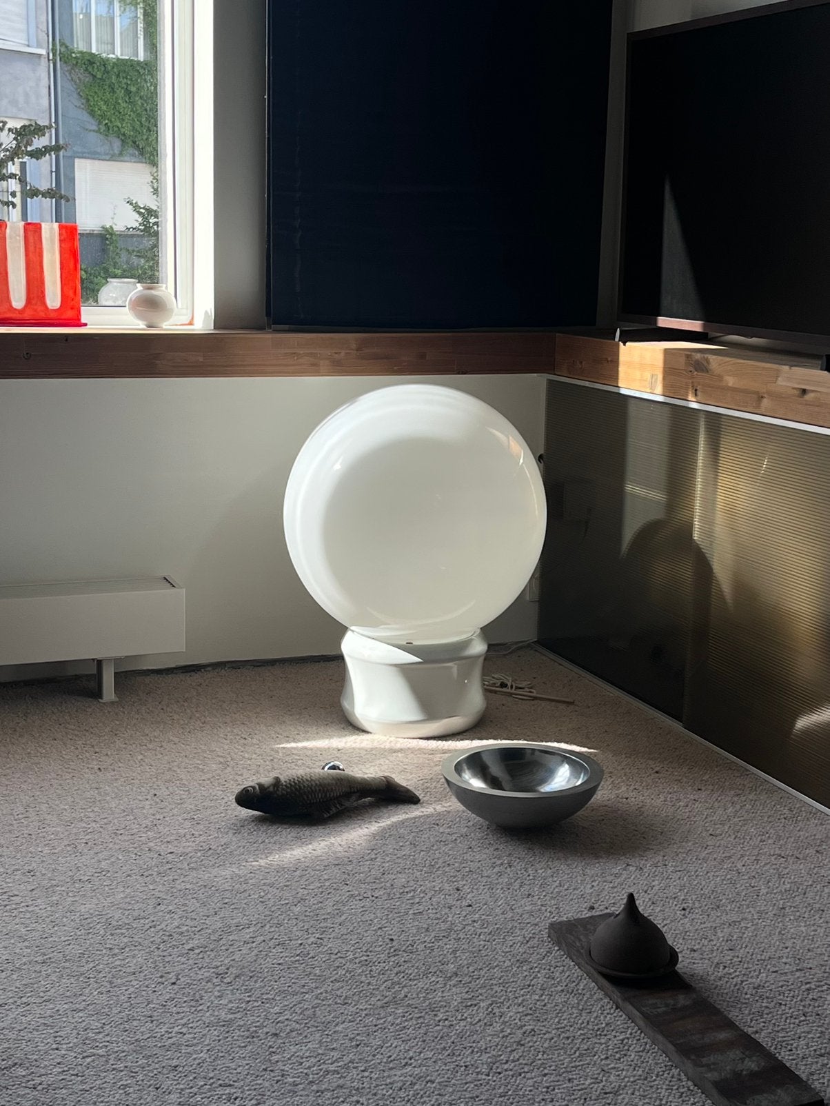 XXL moon lamp - Martinelli Luce, Maison & Meubles, Lampes | Lampadaires, Utilisé, Moins de 100 cm, Verre, Métal, Enlèvement