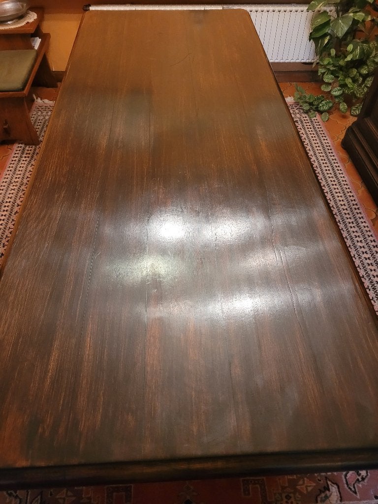 Grote antieke massief eikenhouten tafel van meer 2 meter, Huis en Inrichting, Ophalen, Ancien, Gebruikt, Eikenhout