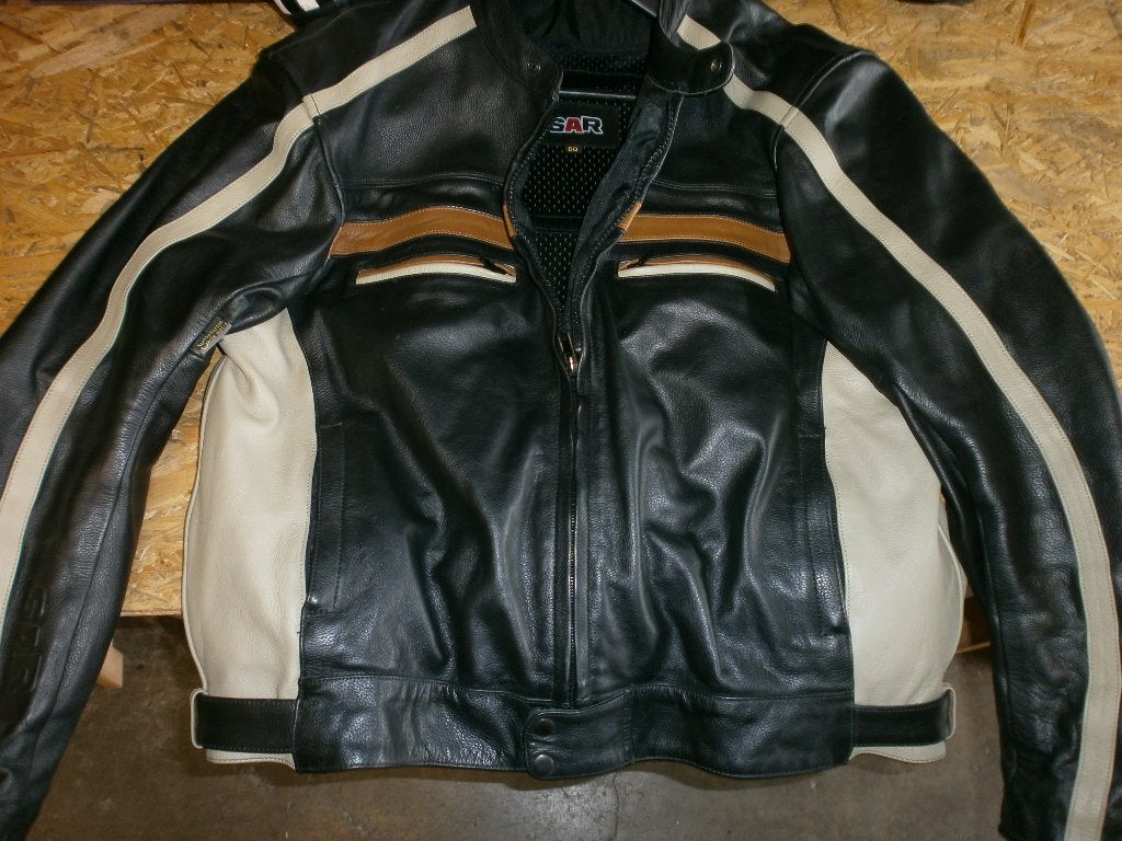 Blouson cuir moto marque SAR taille 60 en très bon état., Motoren, Kleding | Motorkleding, Heren, Jas | leer, Ophalen of Verzenden