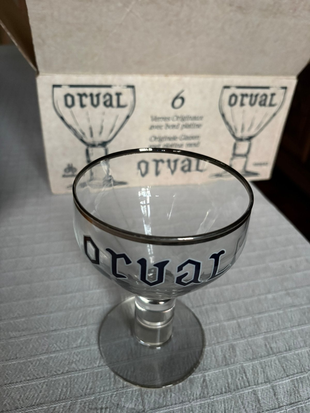 6 glazen van Orval - perfecte staat, Verzamelen, Ophalen, Zo goed als nieuw
