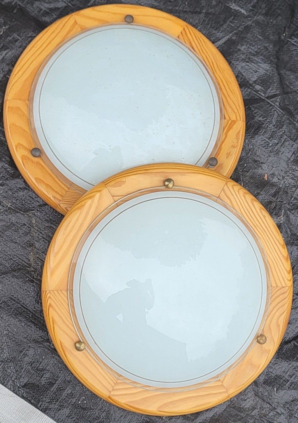 2 plafonniers, Vintage, Enlèvement, Utilisé, Verre
