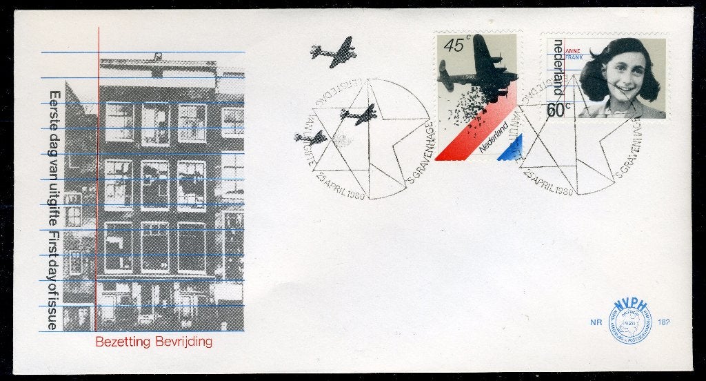 NEDERLAND E182 FDC 1980 - Bezetting en Bevrijding, Verzenden, Na 1940, Gestempeld