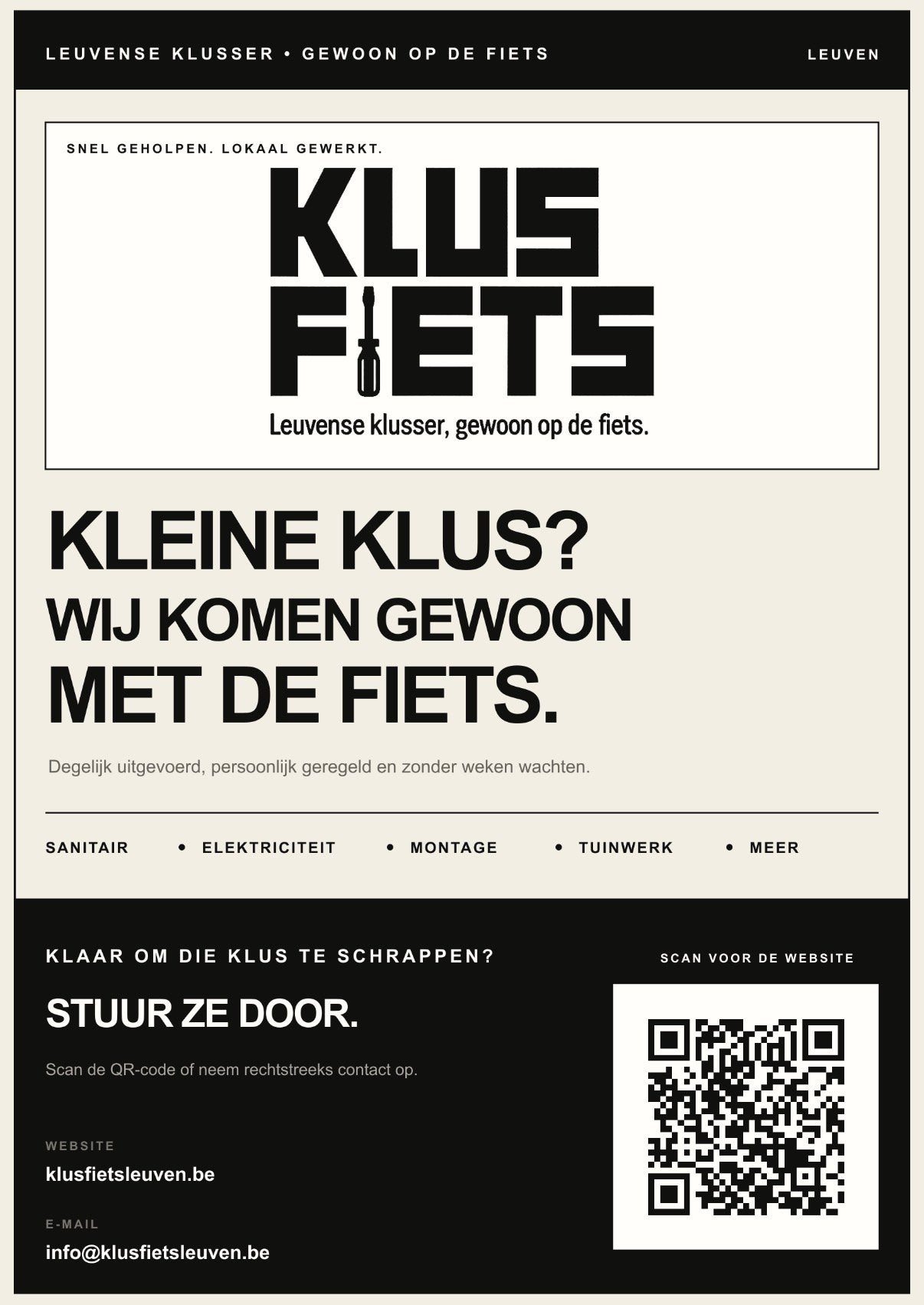 Klusjesman Leuven, Ophalen, Zo goed als nieuw