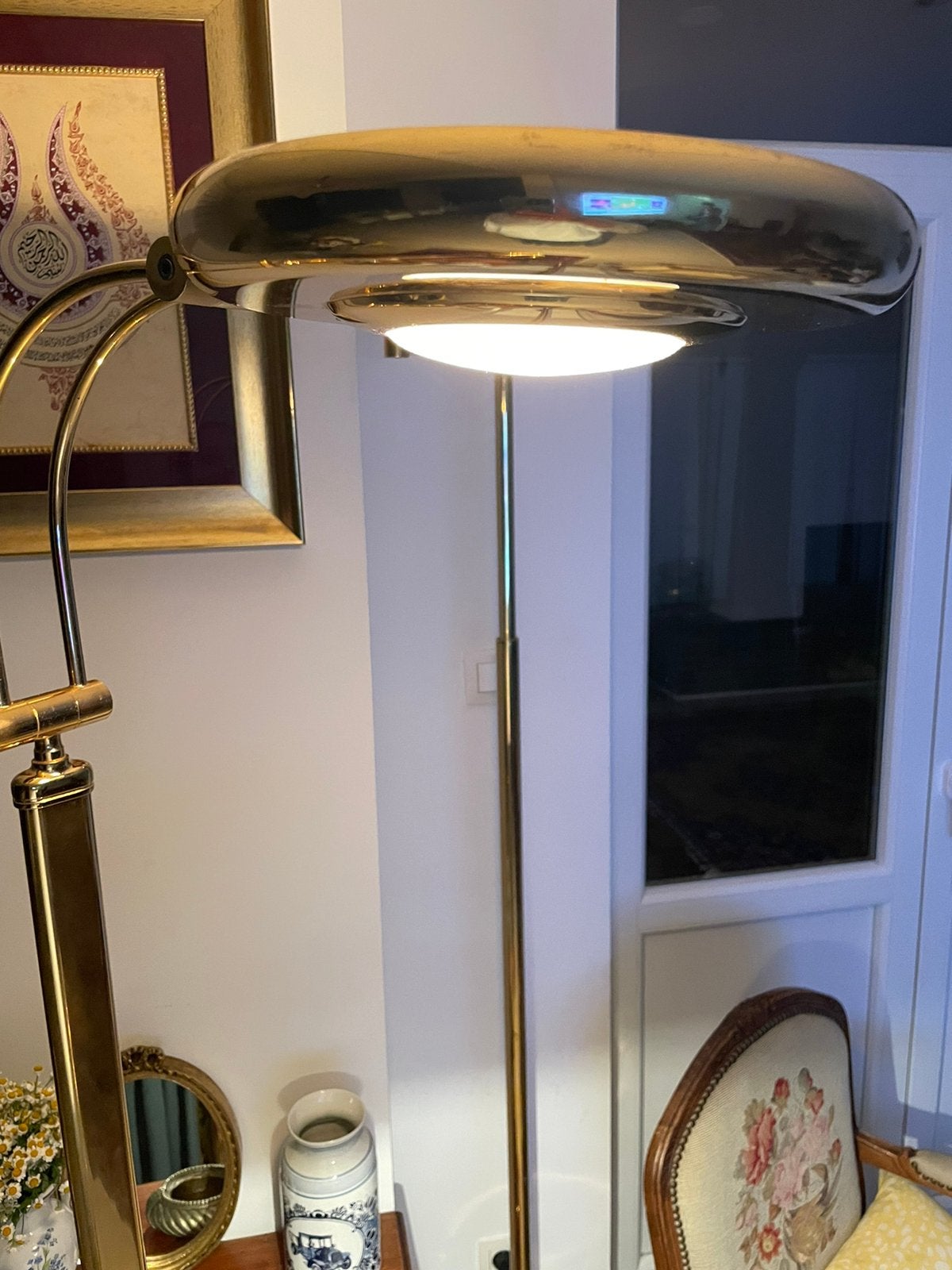 Lampadaire laiton vintage italien, Utilisé