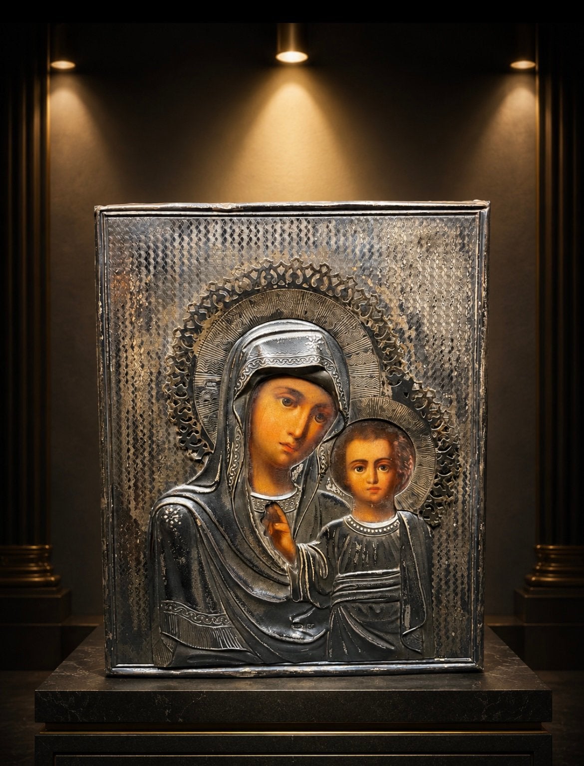Antieke Keizerlijk Russische icoon – Moeder Gods van Kazan, Antiek en Kunst, Antiek | Religieuze voorwerpen, Ophalen