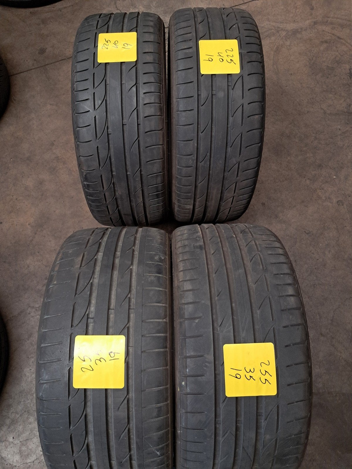 255/35/19 225/40/19 255/35R19 225/40R19 Bridgestone été, Enlèvement
