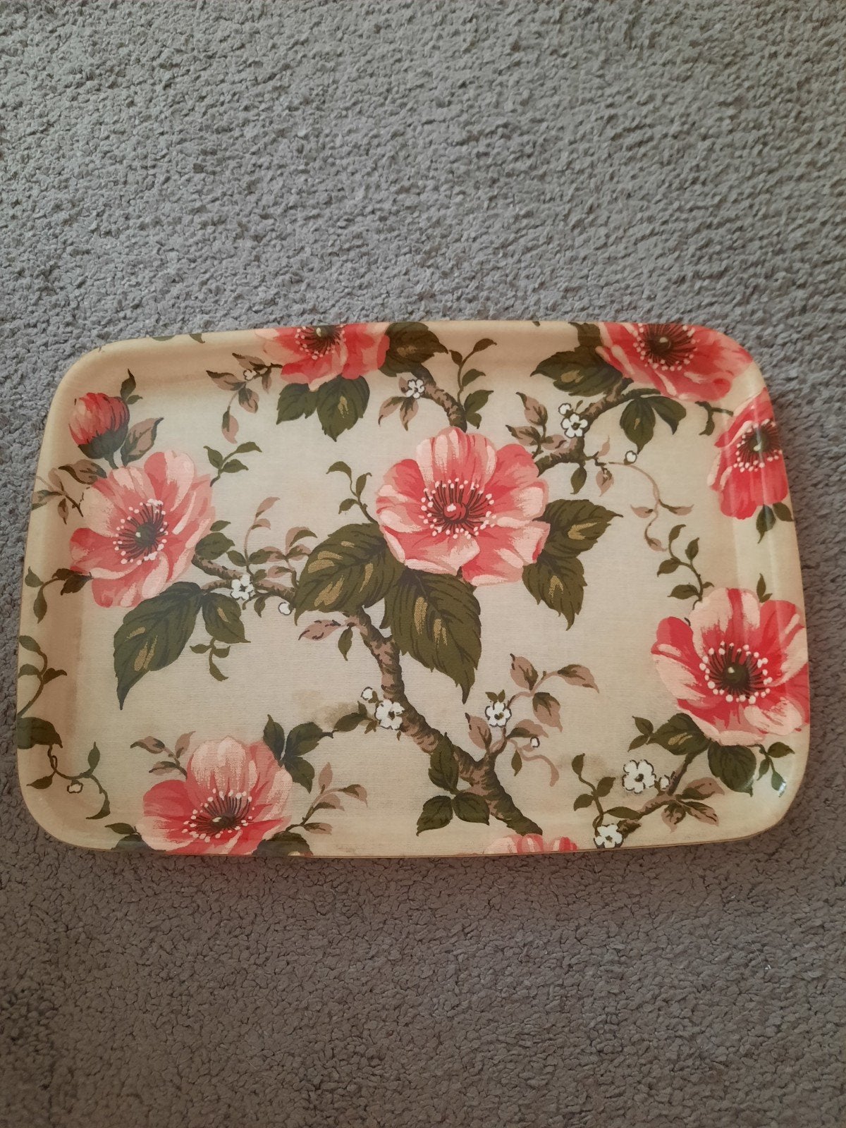 plateau dienblad vintage bloemen, Ophalen, Kunststof, Dienblad