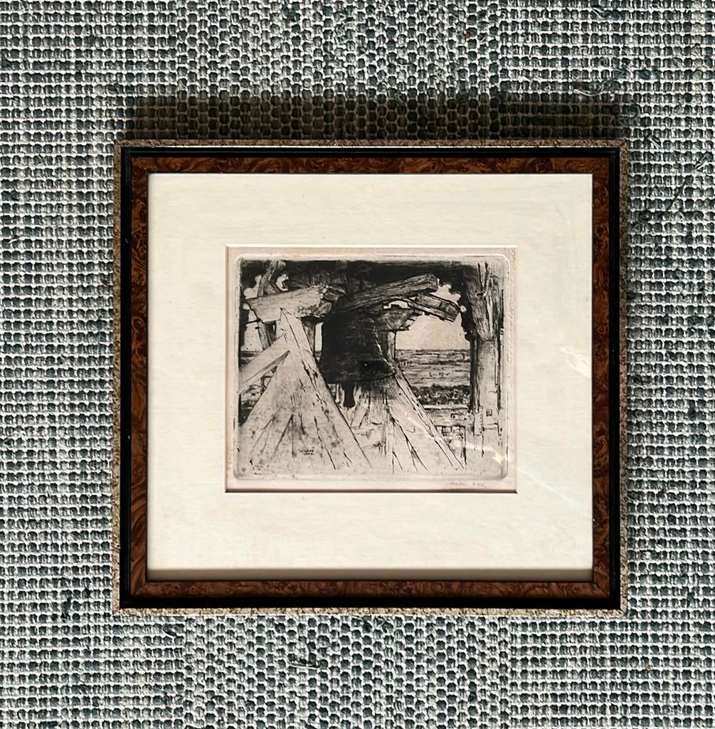 Œuvre d'art Walter Vaes - horloge dans la tour - cadre, Enlèvement ou Envoi