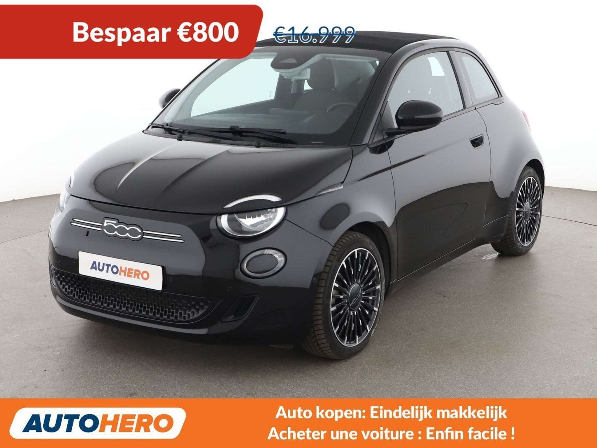 Fiat 500E electric drive 87 kW Icon (automatique), Autos, Achat, 87 kW, Cabriolet, Noir