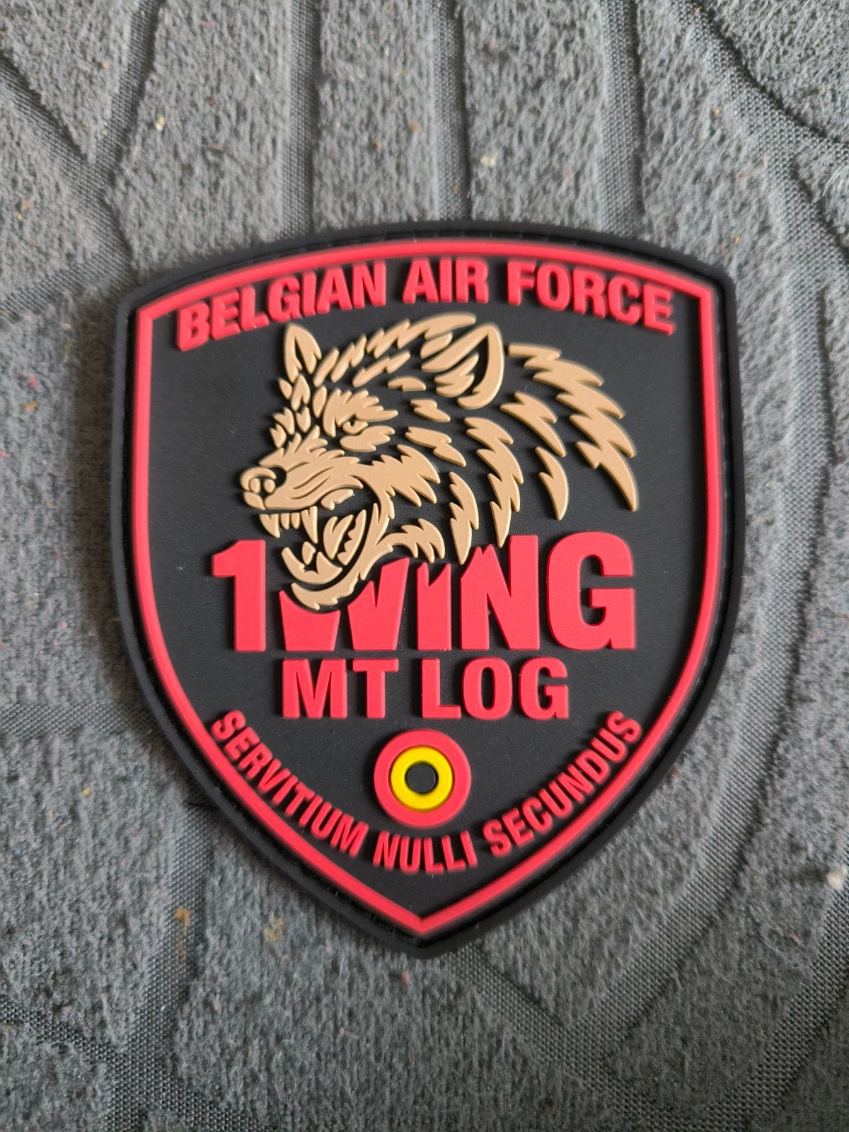 PATCH EN PVC MTLOG 1W DE L'ARMÉE DE L'AIR BELGE, Enlèvement ou Envoi