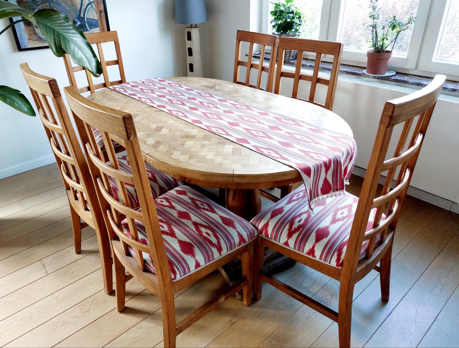 Table artisanale mexicaine + 6 chaises en bois, Enlèvement, Utilisé, 4 à 6 chaises