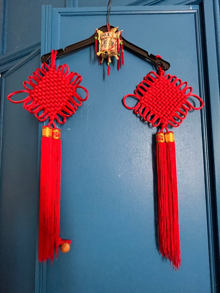 Set Chinese geluksknopen en decoratieve lantaarn, Huis en Inrichting, Woonaccessoires | Kandelaars en Kaarsen, Overige materialen