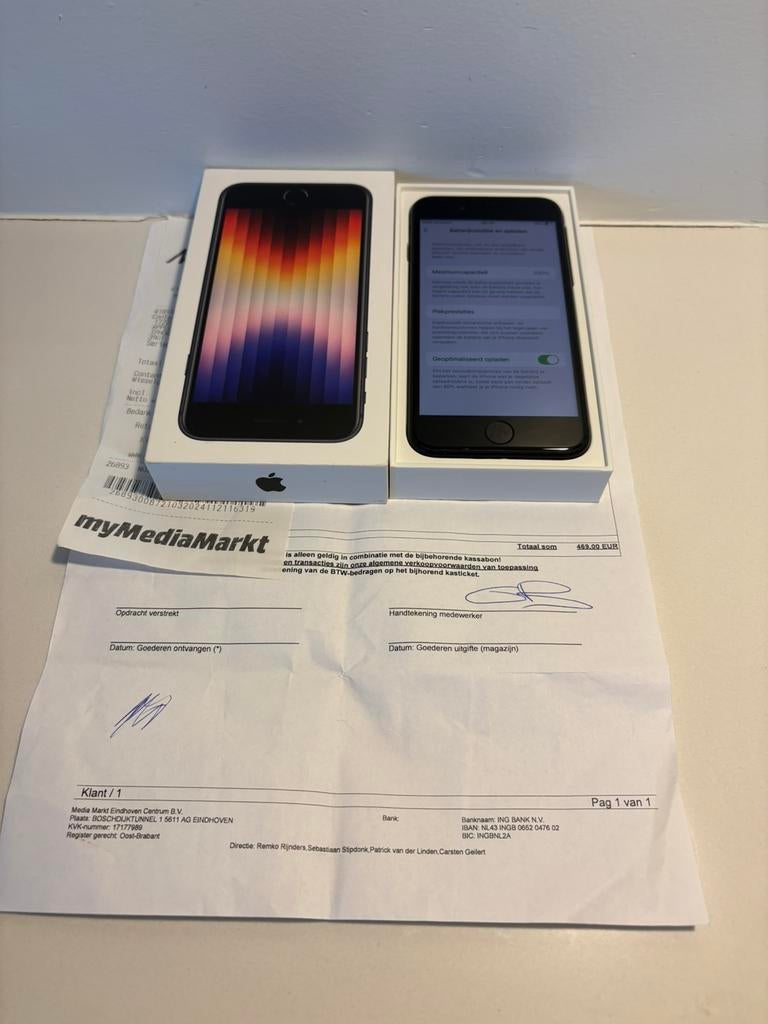 Apple iphone SE MIDNIGHT 64gb nieuw, Telecommunicatie, Mobiele telefoons | Apple iPhone, Blauw, Nieuw, Ophalen of Verzenden, 64 GB