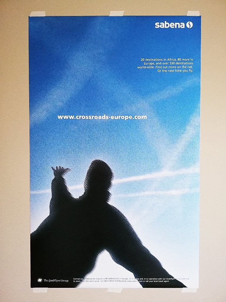 Poster fantôme Sabena Qualiflyer Group 90s 64x102cm, Collections, Enlèvement ou Envoi, Neuf
