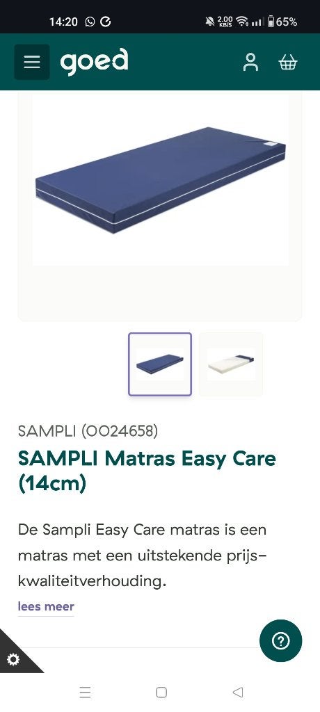 Sampli matras easy care, Ophalen, Eenpersoons, Zo goed als nieuw, Overige maten
