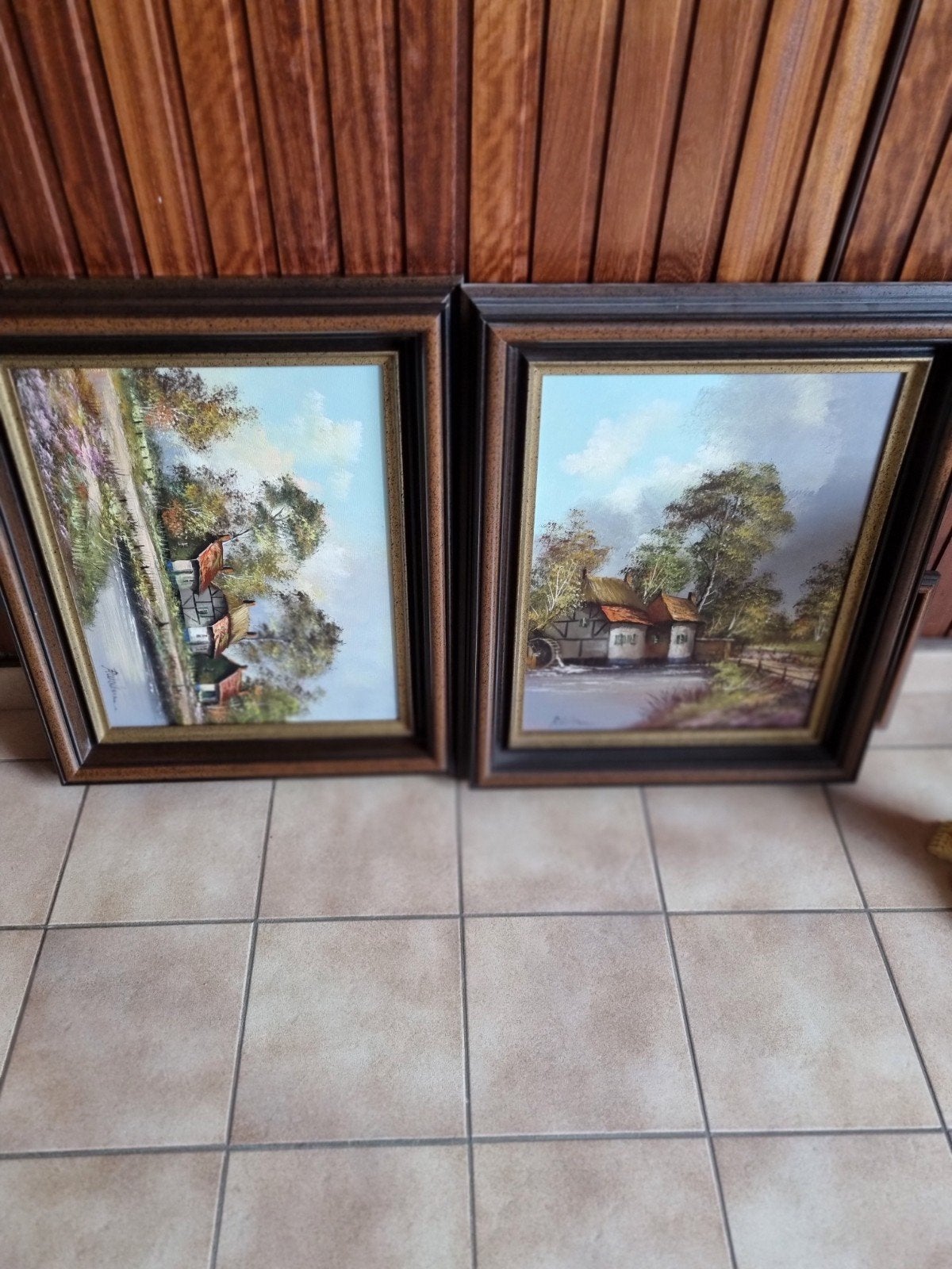 Schilderijen R. Wolters landschappen, Antiquités & Art, Paysage, Peint à la main, Enlèvement, Toile