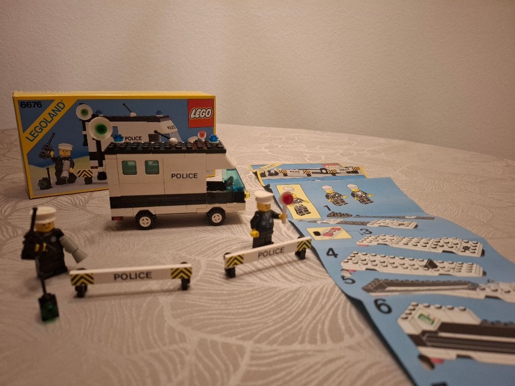 LEGO Legoland 6676 Politie Commandowagen - met Doos (1986), Lego, Ophalen of Verzenden, Zo goed als nieuw, LEGOLAND