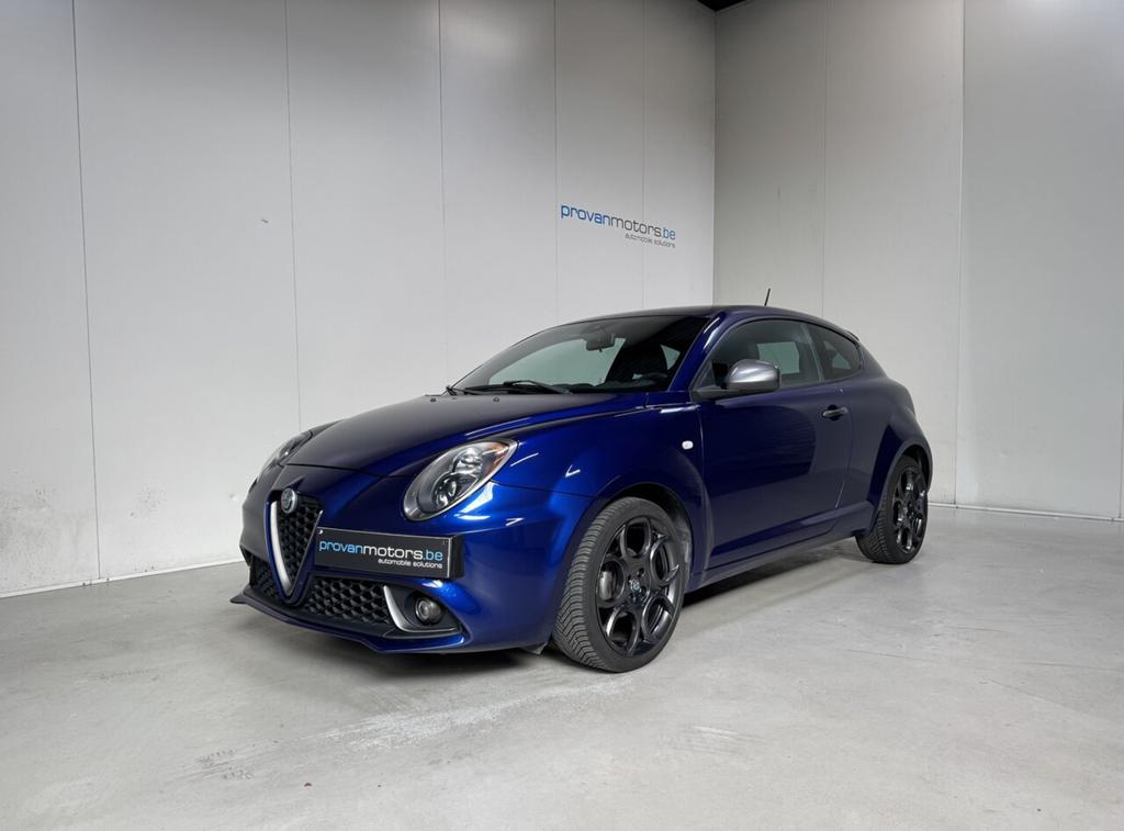 Alfa Romeo MiTo 1.4 Benzine Man. - Airco - GPS - Topstaat!, Autos, Alfa Romeo, Achat, Euro 6, Capteur de stationnement, Noir