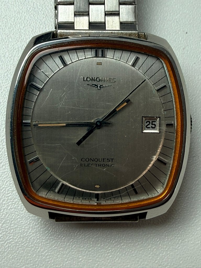 Longines conquest elektronisch horloge, Handtassen en Accessoires, Ophalen, Staal, Met bandje, Polshorloge