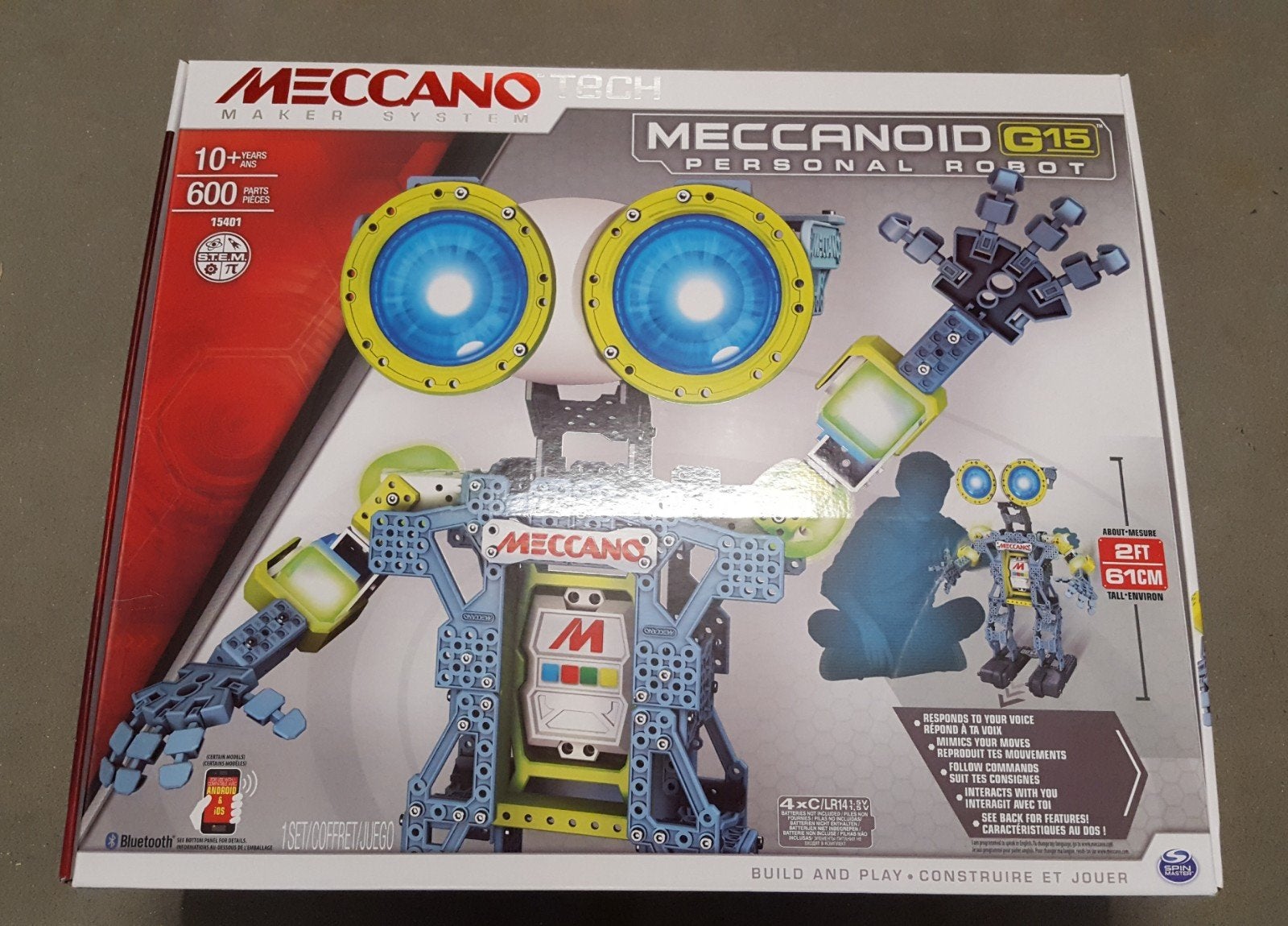 Meccano robot G15 Grote 61cm, werkt met app op smartphone, Ophalen of Verzenden, Nieuw