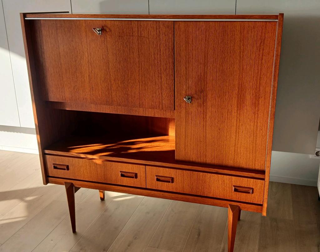Vintage teak barkast., Maison & Meubles, Armoires | Dressoirs, Enlèvement