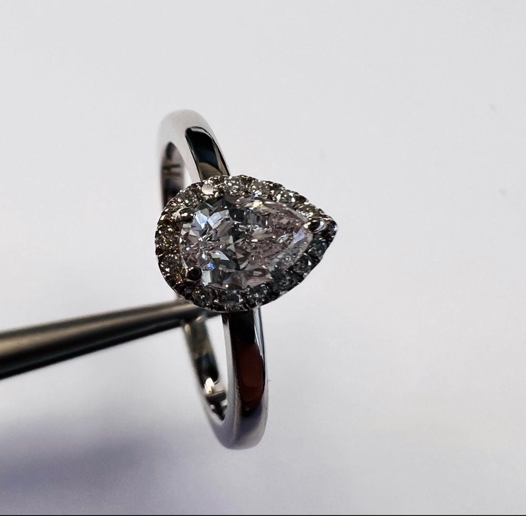 Ring natuurlijke diamant witgoud, Nieuw, Ophalen of Verzenden, Met edelsteen, Dame