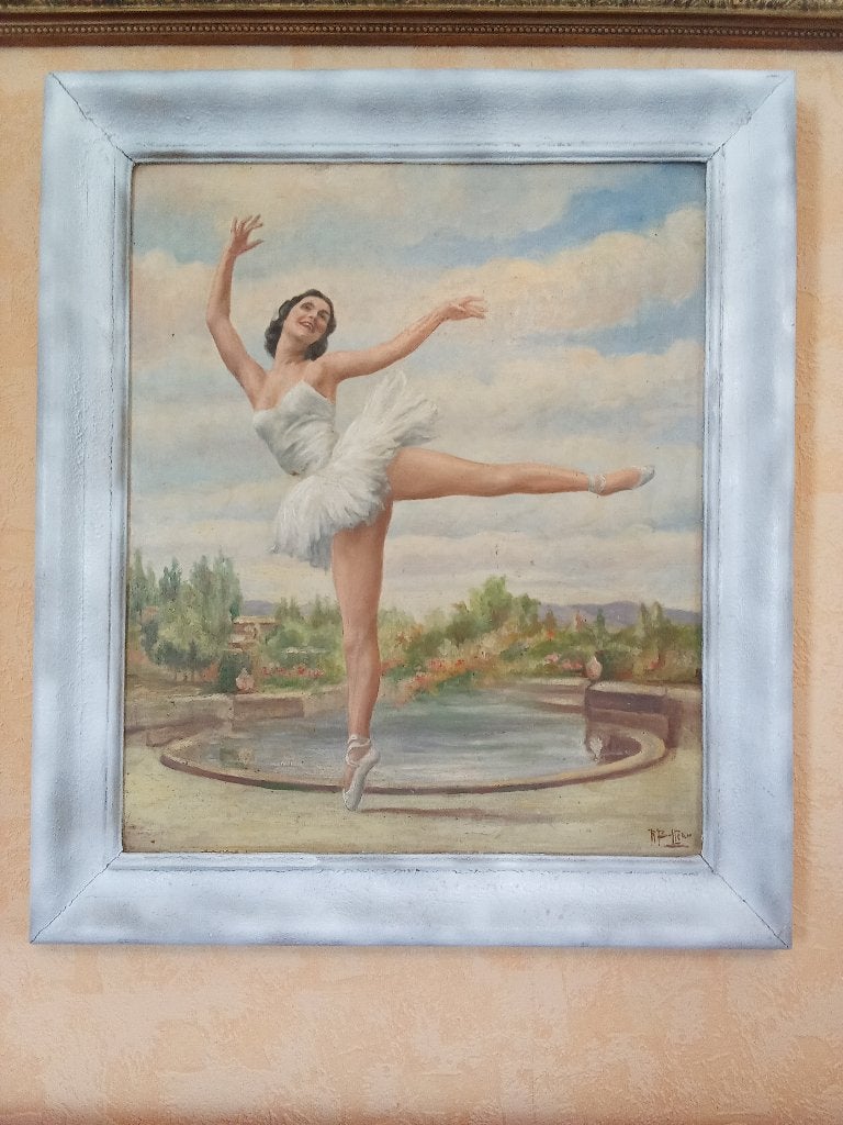 tableau la danse, Antiquités & Art, Portrait ou Personnes, Peinture à l'huile, Panneau, Signé