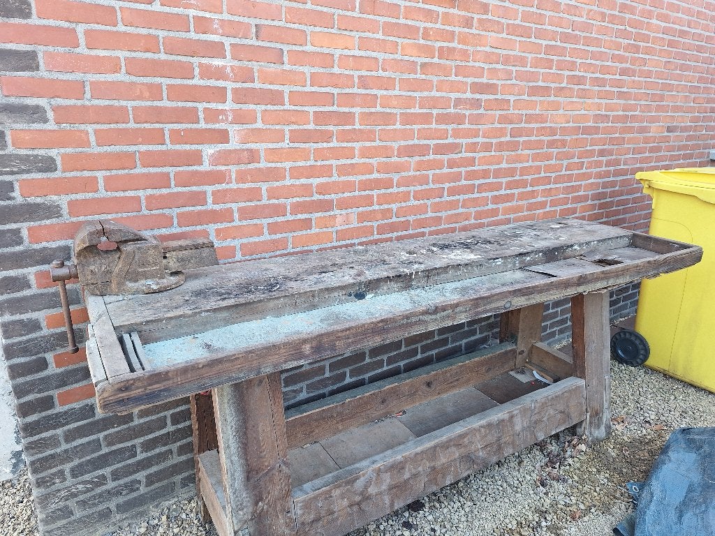 Antieke massieve werkbank, Doe-het-zelf en Bouw, Werkbanken, Ophalen, Gebruikt, Bankschroef