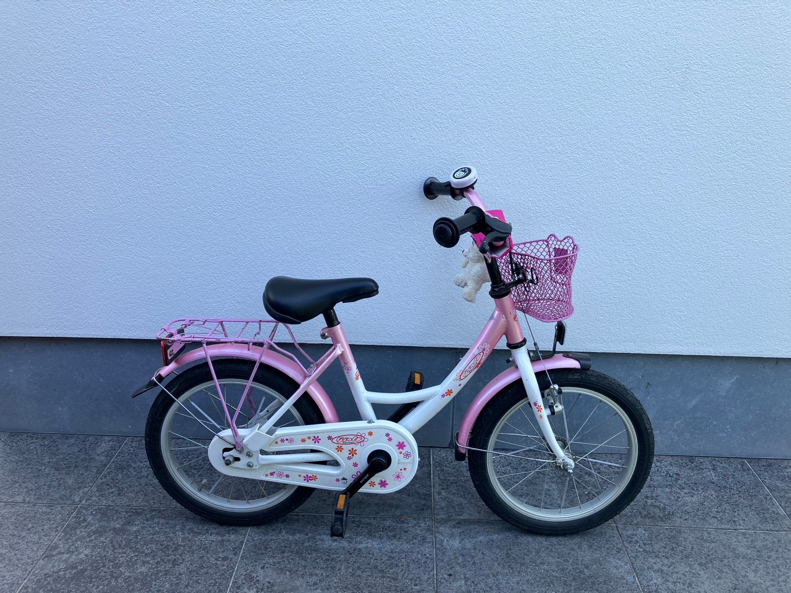 Meisjesfiets 16 inch, Fietsen en Brommers, Fietsen | Meisjes, Ophalen, Gebruikt, Terugtraprem, 16 inch