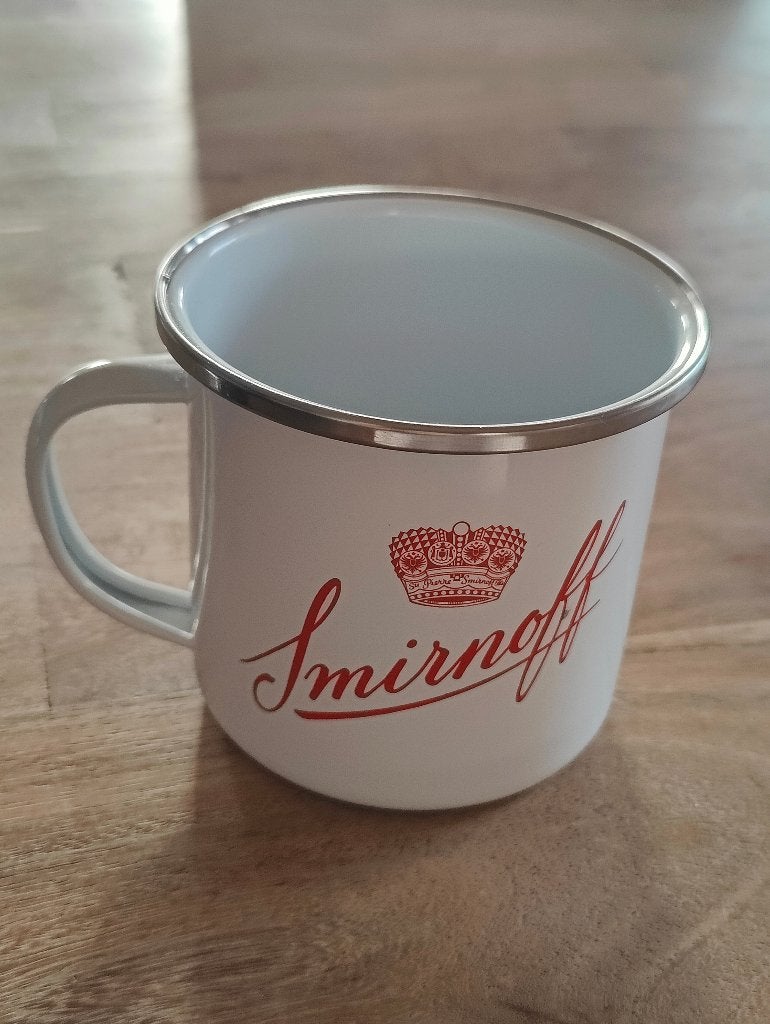 Prachtige Smirnoff emaille mok, Ophalen of Verzenden, Zo goed als nieuw
