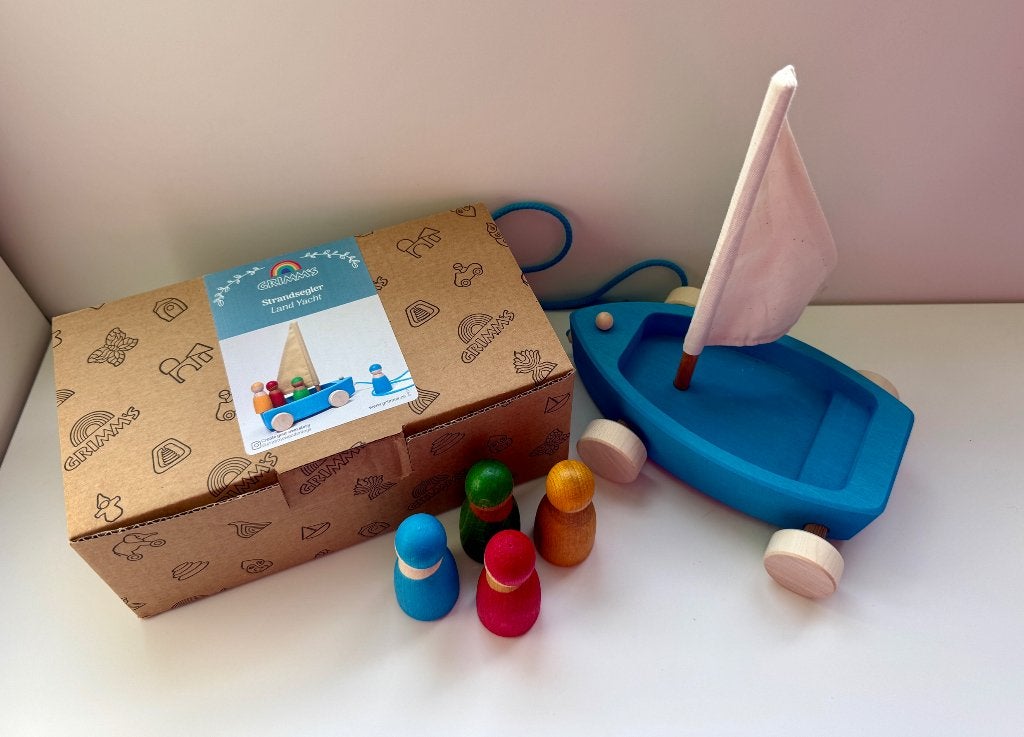 Grimm zeilboot nieuw, Enfants & Bébés, Enlèvement ou Envoi, Neuf, Jouet à Pousser ou Tirer