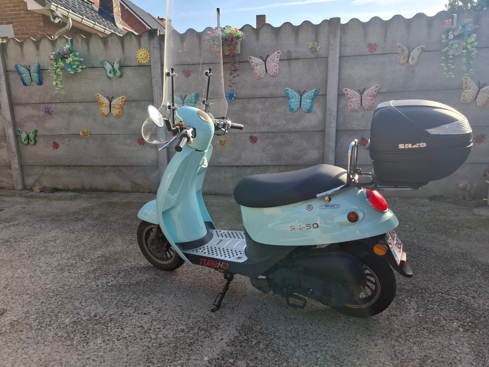 Mooie Turbho RX-50 te koop in lichtblauw., Enlèvement, Utilisé, Classe A (25 km/h), Essence