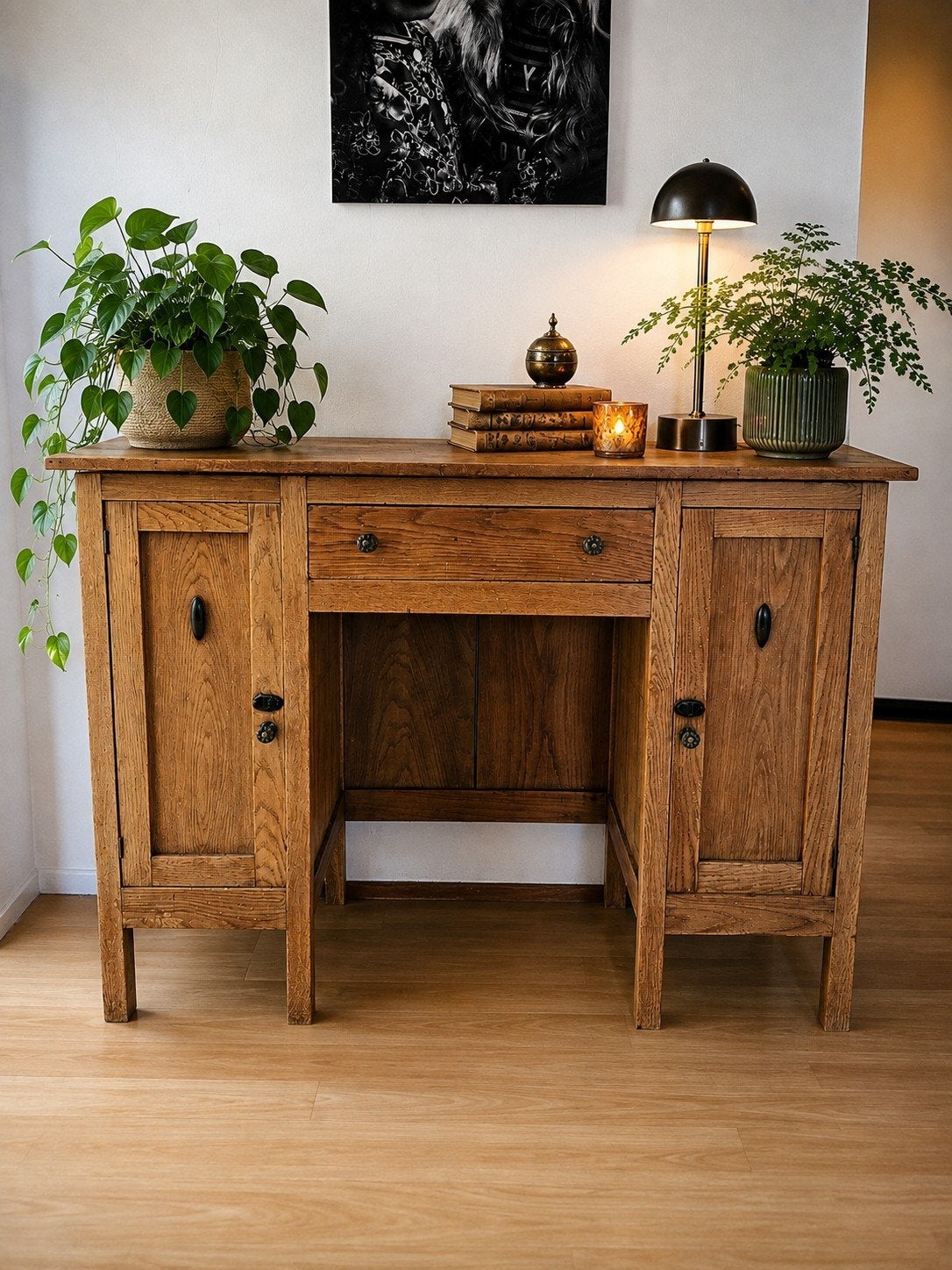 Vintage massief houten bureautje te koop!, Huis en Inrichting, Klassiek, Ophalen, Opbergruimte, Hout