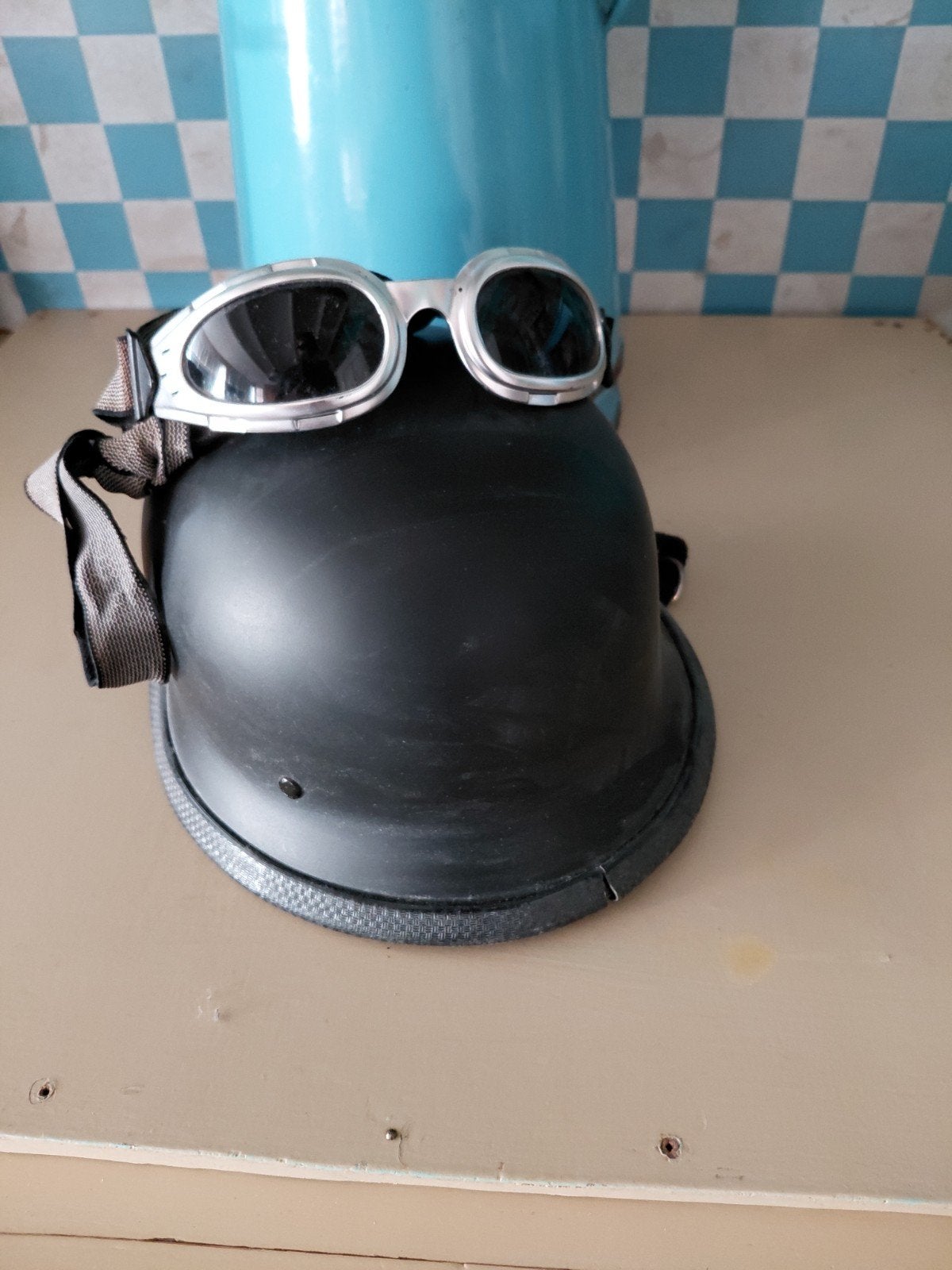Motohelm + Bril, Ophalen of Verzenden