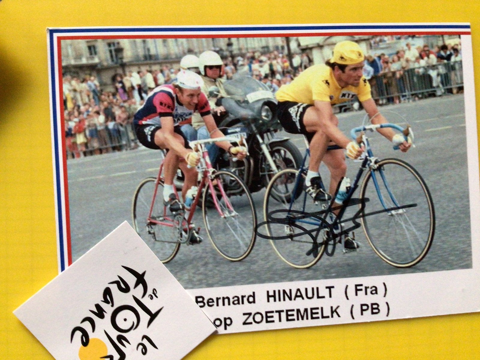 Wielerkaart tour de france zoetemelk bernard hinault signe, Verzenden, Zo goed als nieuw