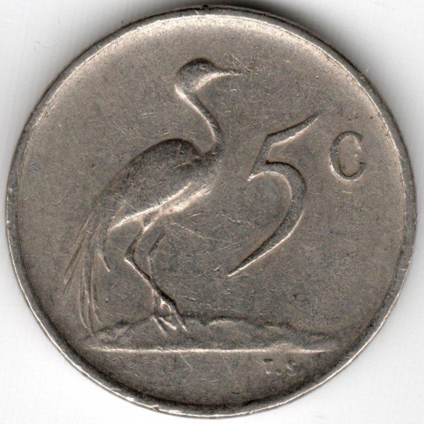Zuid-Afrika : 5 Cent 1974 KM#84 Ref 16256, Postzegels en Munten, Munten | Afrika, Ophalen of Verzenden, Zuid-Afrika, Losse munt