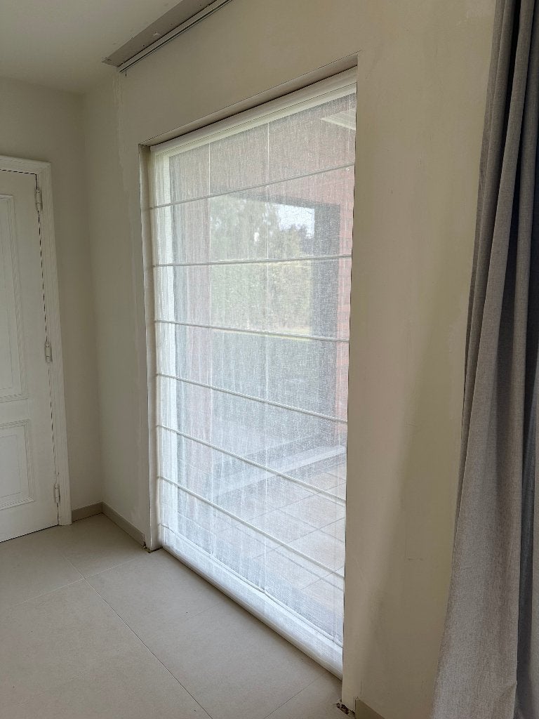 4 vouwgordijnen te koop, Huis en Inrichting, Stoffering | Gordijnen en Lamellen, Ophalen, 100 tot 150 cm, 200 cm of meer, Crème