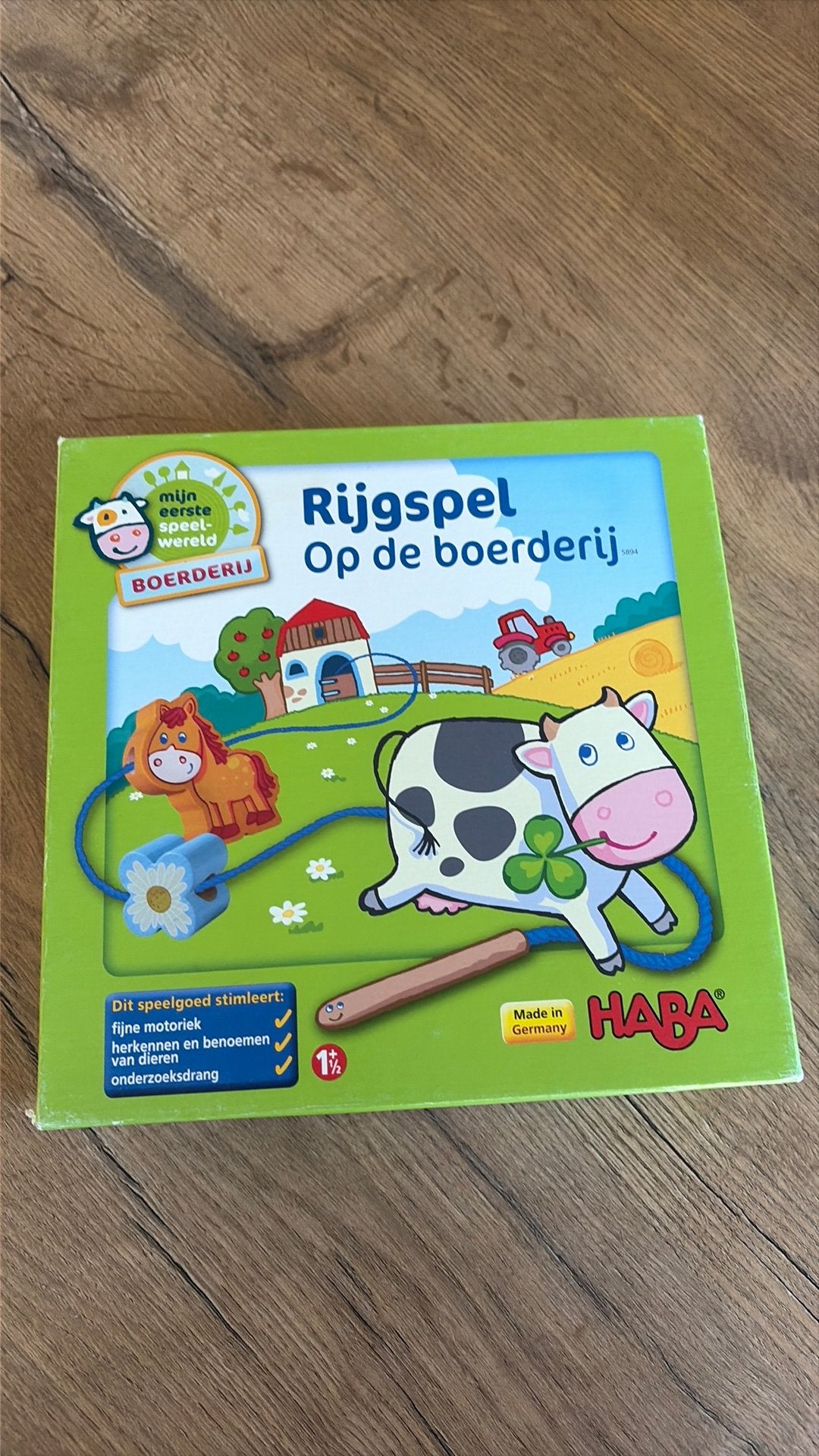 Haba rijgspel op de boerderij, Kinderen en Baby's, Speelgoed | Educatief en Creatief, Ophalen, Zo goed als nieuw